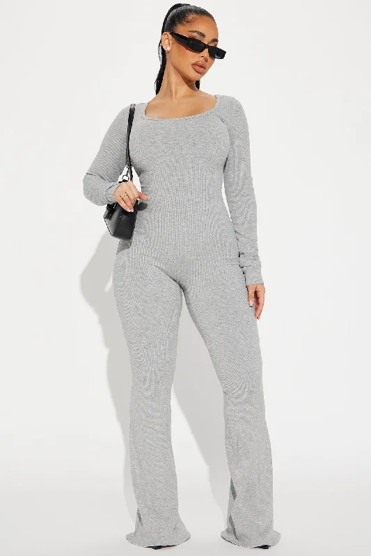 Audrey Snatched Jumpsuit - Heather Grey