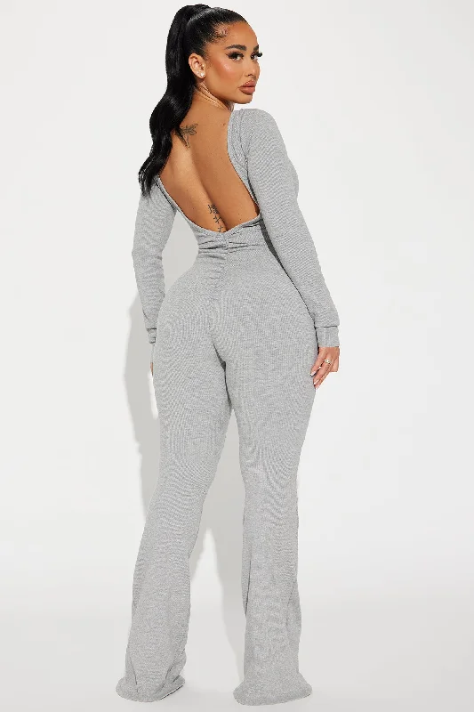 Audrey Snatched Jumpsuit - Heather Grey