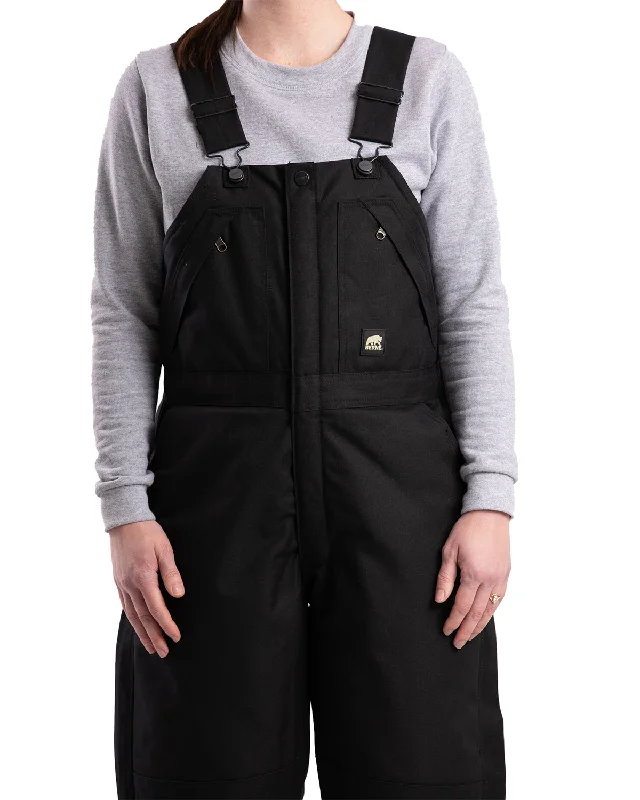 Berne Womens Icecap Insulated Black 100% Nylon Bib Overall