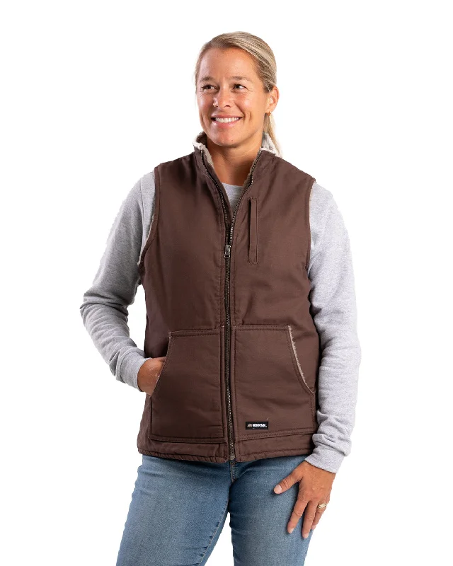 Berne Womens Sherpa-Lined Softstone Duck Tuscan 100% Cotton Vest