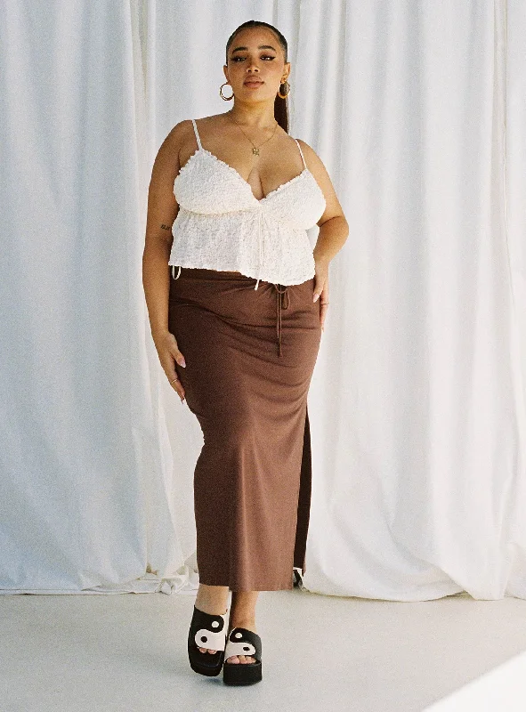 Caroline Midi Skirt Brown Curve