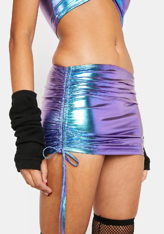 Electric Daze Metallic Mini Skirt