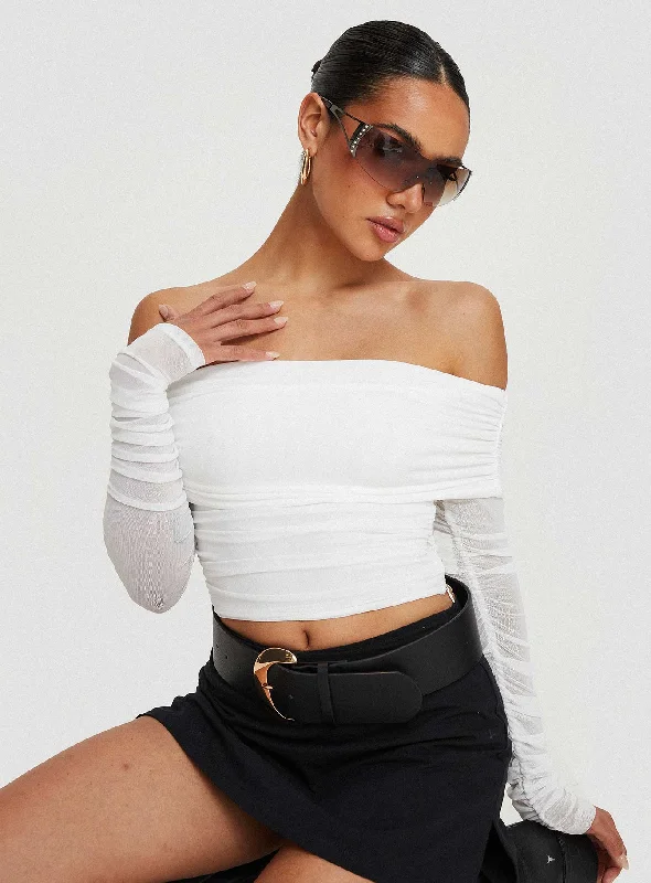 Fairburn Off The Shoulder Top White