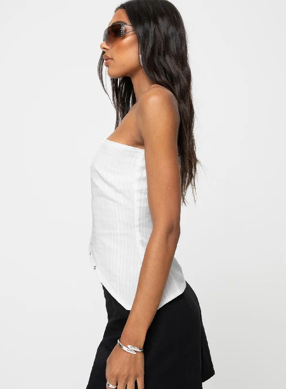 Flyss One Shoulder Top White