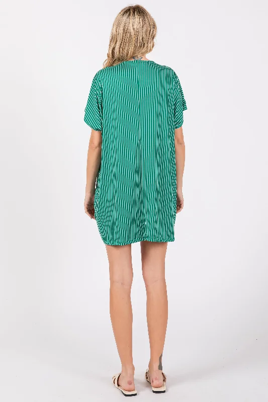 Green Striped Soft Knit Dress