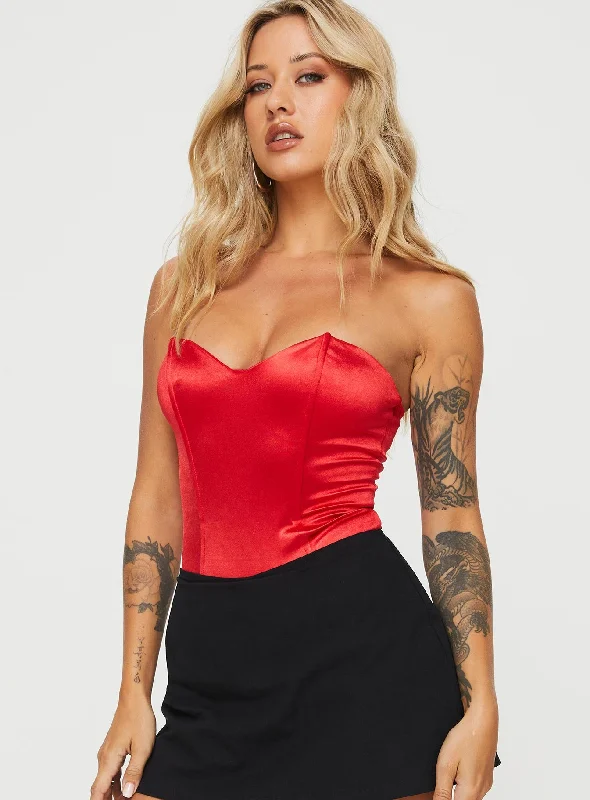 Huttley Bodysuit Red