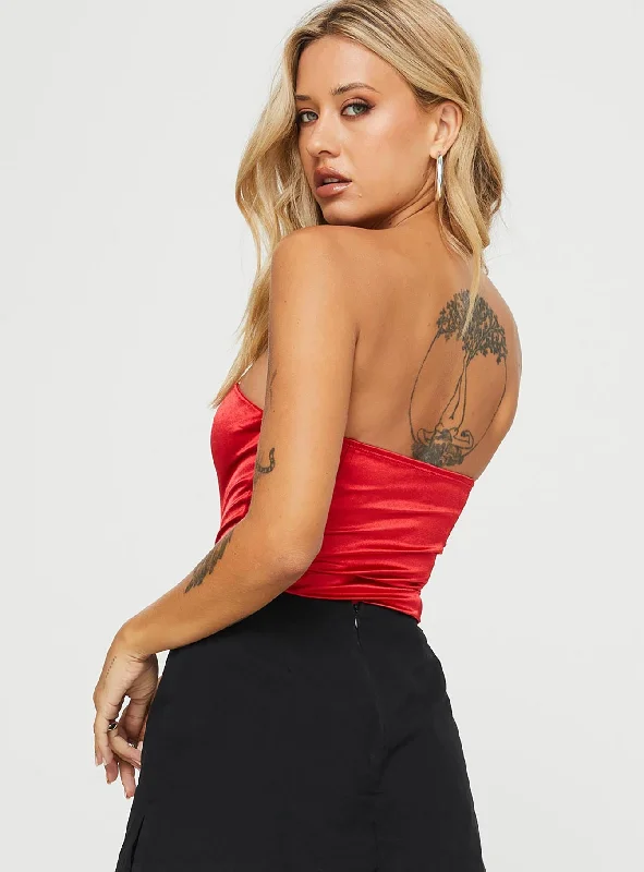 Huttley Bodysuit Red