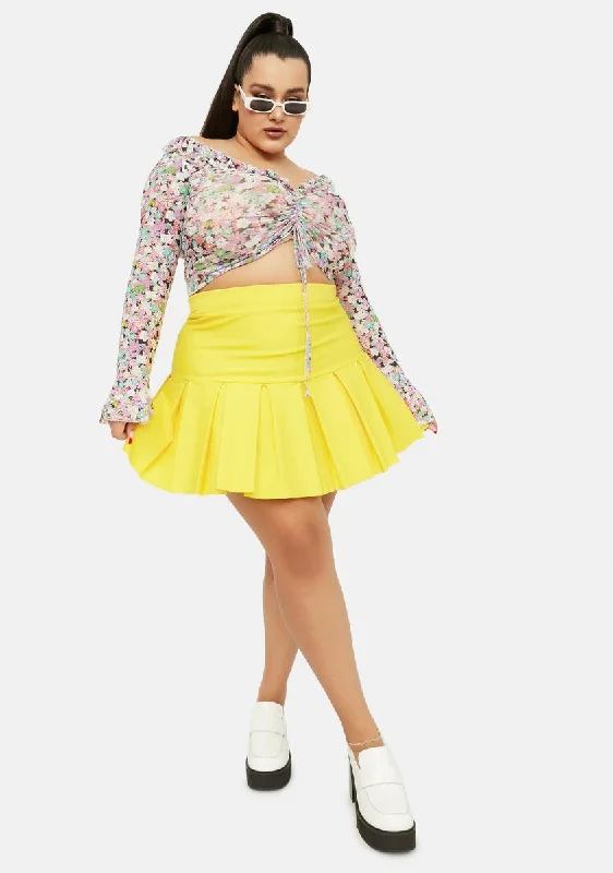 Lemon Legit Wicked Scholar Pleated Mini Skirt