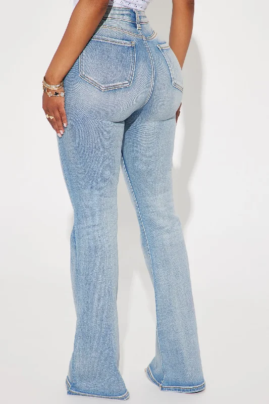 Let Them Know Stretch Flare Jean - Light Wash