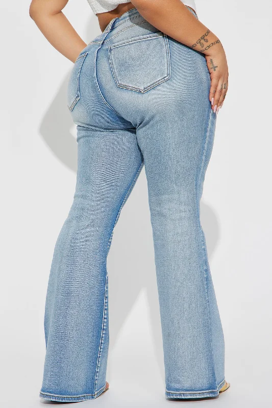 Let Them Know Stretch Flare Jean - Light Wash