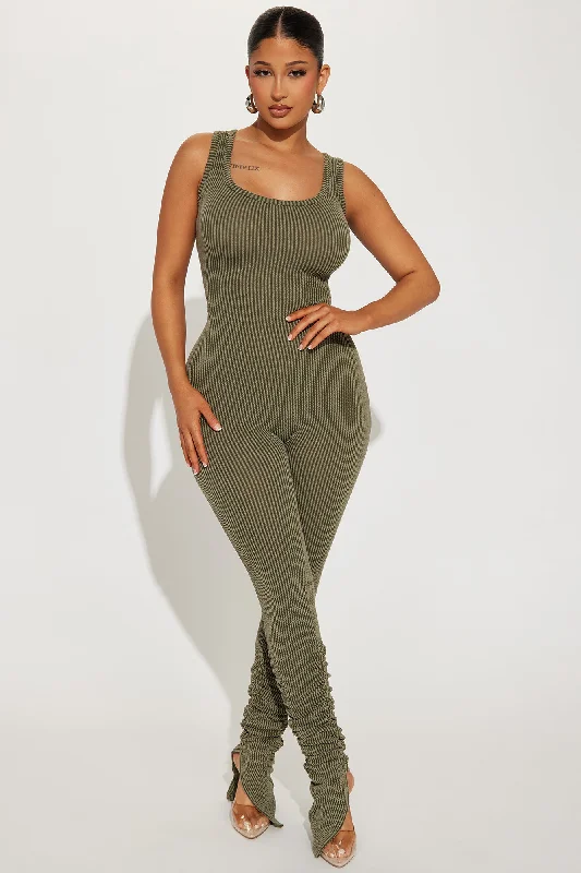 Maisie 2 Piece Jumpsuit Set - Olive