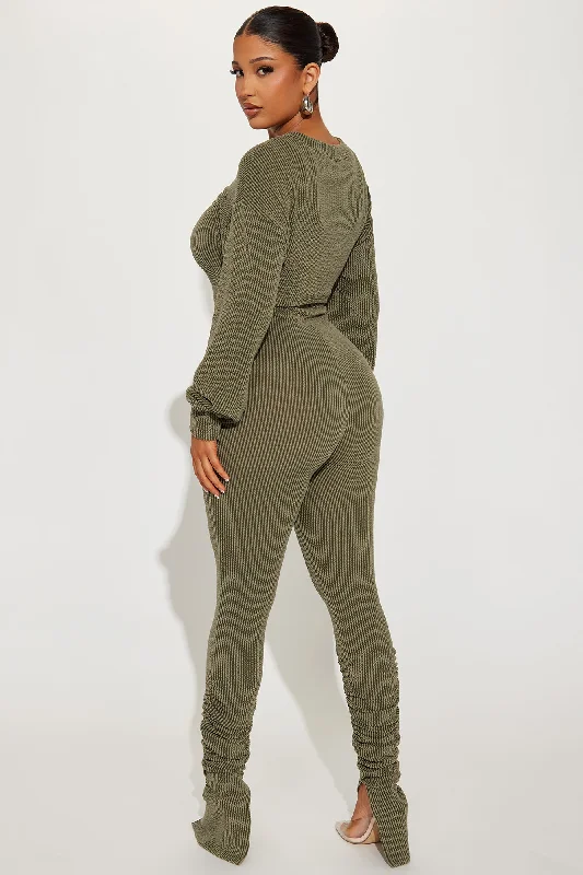 Maisie 2 Piece Jumpsuit Set - Olive