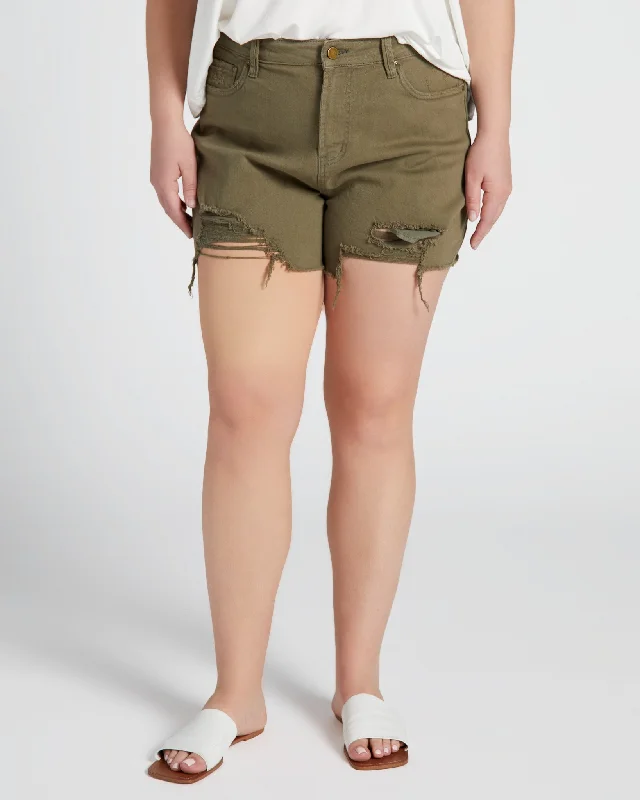 Plus Size Stretch High Rise Shorts