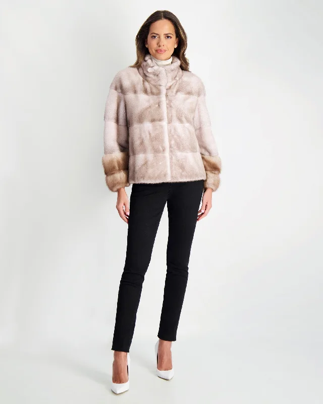 Mink Jacket With Stone Marten Trim