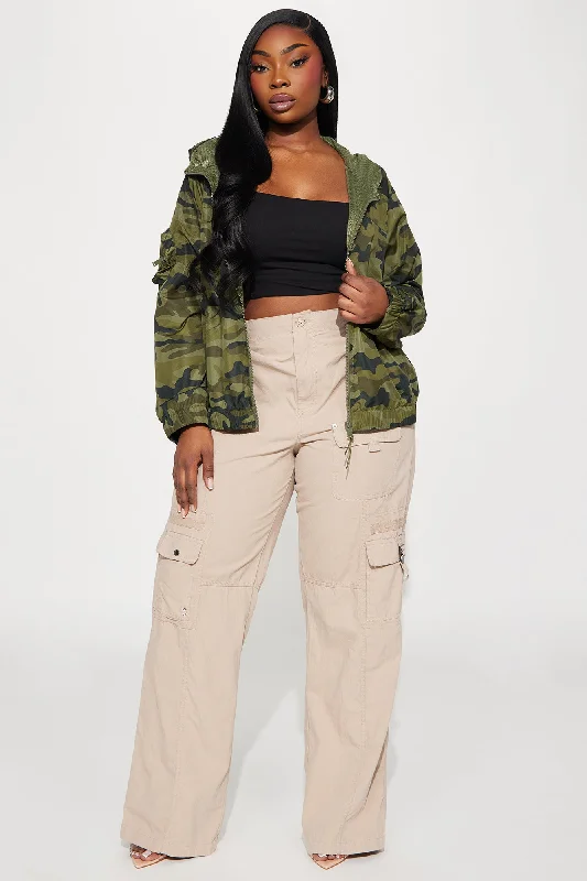 Playing Games Camo Windbreaker - Olive/combo