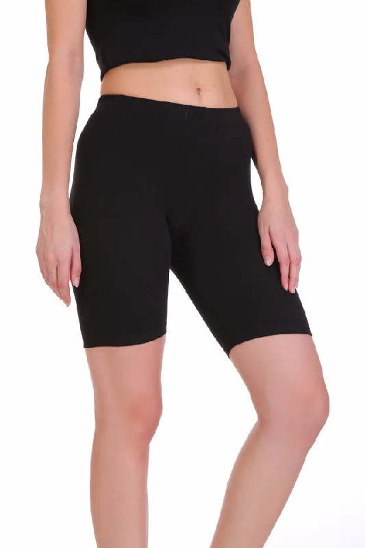 T.T. Women Cotton Spandex  Multipurpose Short  Black