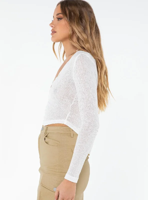 Tyran Long Sleeve Top White