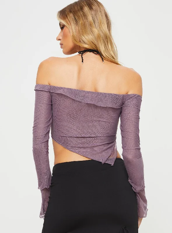 Vicini Off The Shoulder Top Purple