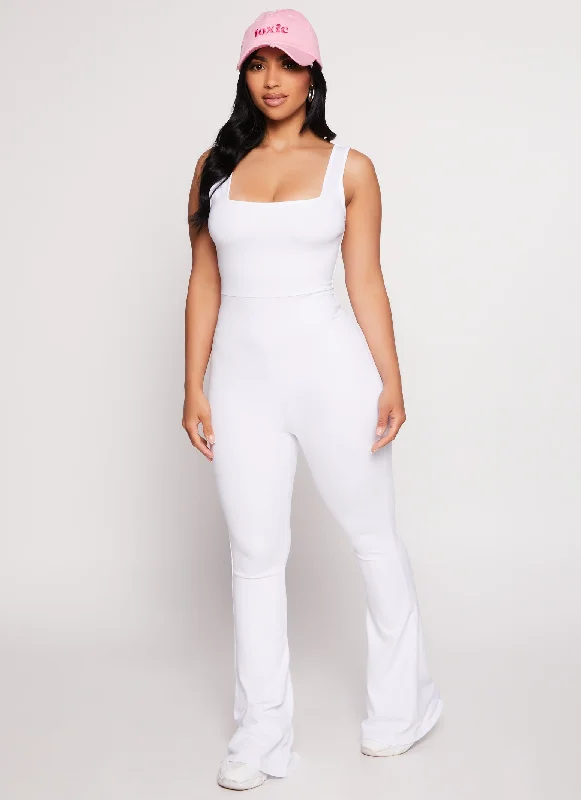 Square Neck Flared Leg Jumpsuit