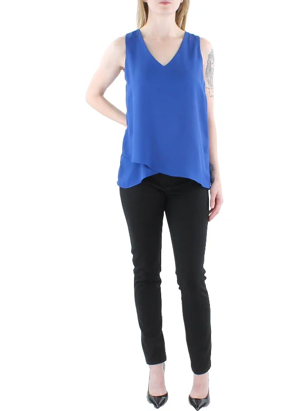 Womens Tiered V-Neck Blouse