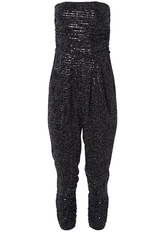 Ruched sequin jumpsuit - Black