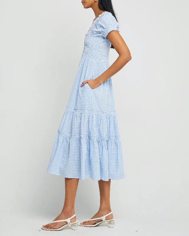 Square Neck Smocked Maxi Dress