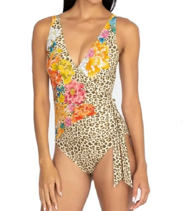 Leopard Wrap One Piece In Multi