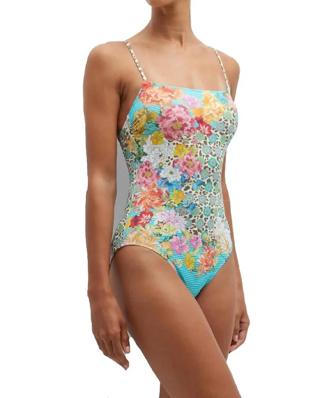 Spaghetti Strap One Piece In Multi