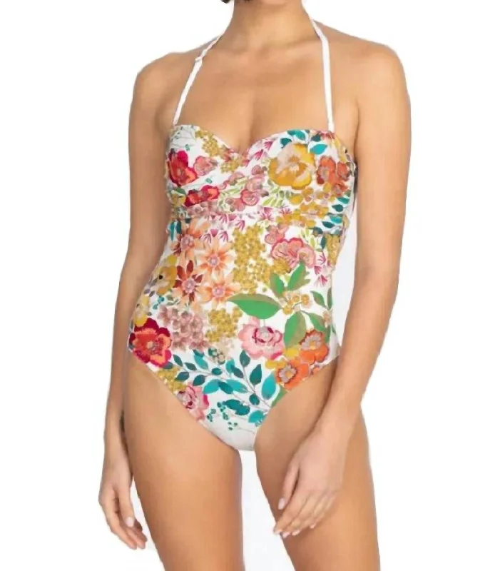 Twist Bra Onepiece Swimsuit In Multi