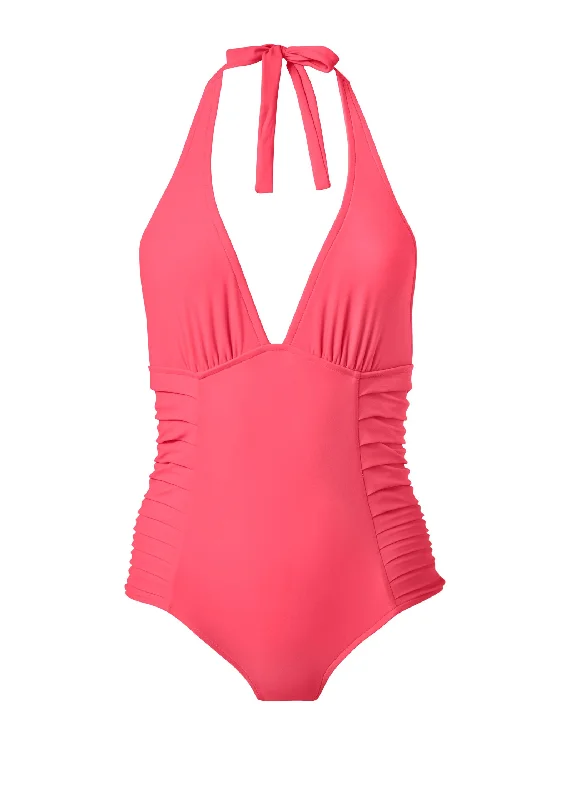 Pleated one-piece - Sunset Pink