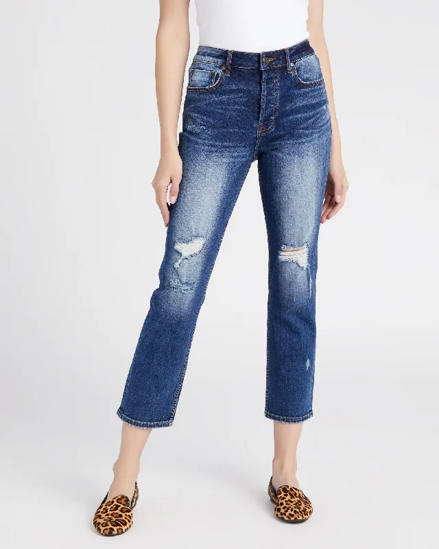 Distressed Frankie Slim Straight Jeans