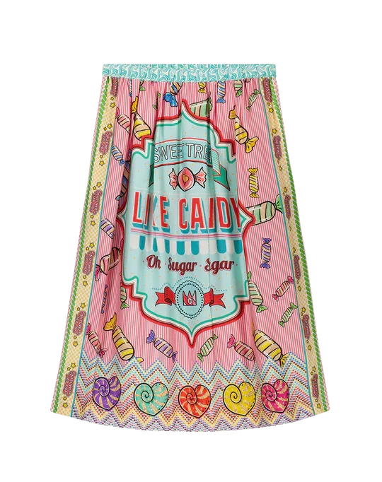 ME Vanessa candy printed midi skirt