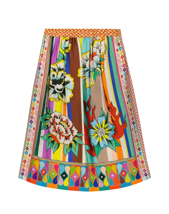 ME Vanessa printed flower midi skirt