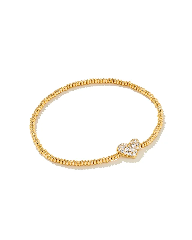 ARI PAVE CRYSTAL HEART STRETCH BRACELET