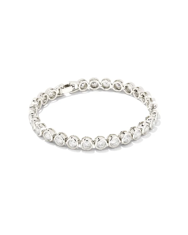 BRIGHT SILVER METAL WHITE CZ / One Size