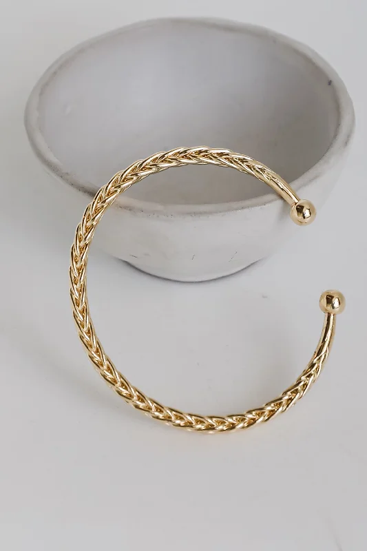 Elizabeth Gold Braided Cuff Bracelet