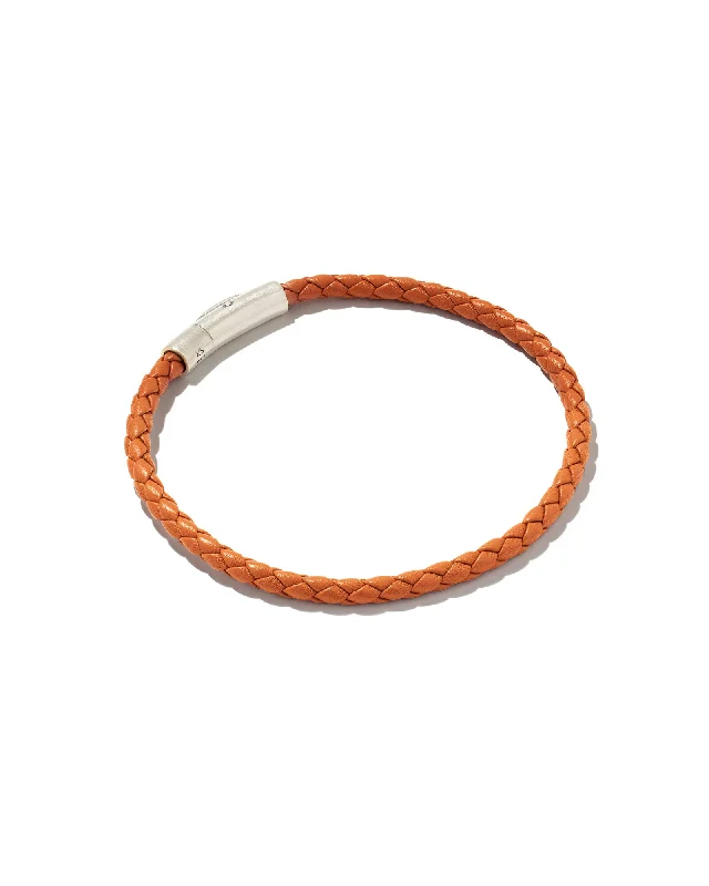 Oxidized Silver Burnt Orange Leather / M