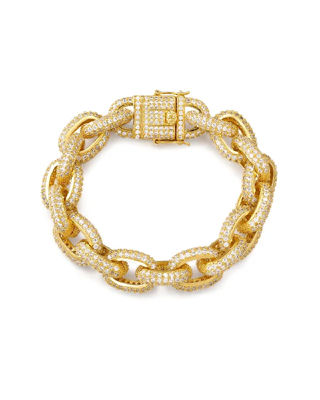 Ozzie Pave Chain Bracelet- Gold