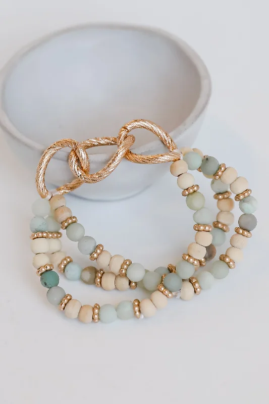 Sloane Mint Beaded Bracelet Set