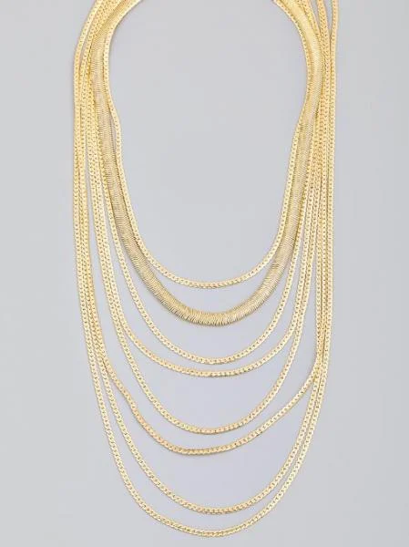 Snake Chain Necklace - 8 Layer