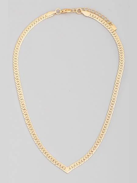 V Cut Snake Chain Necklace