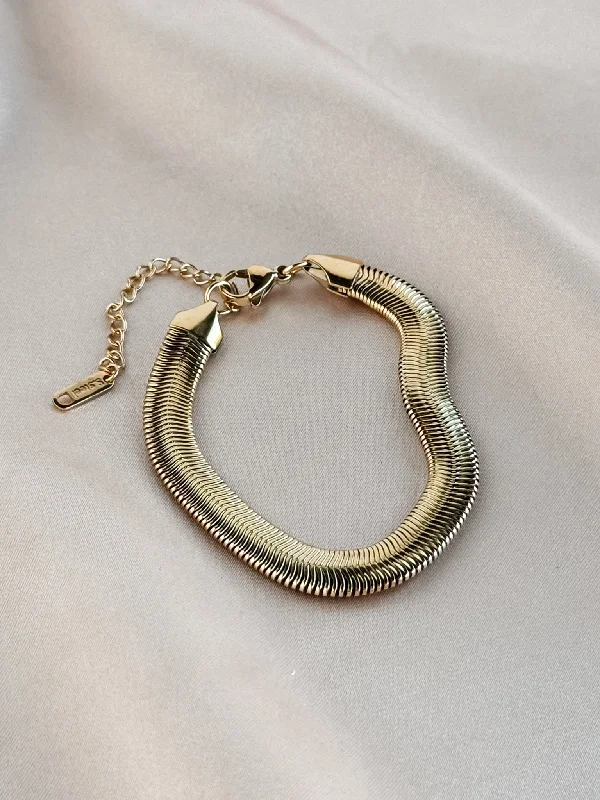 Wide Herringbone Bracelet