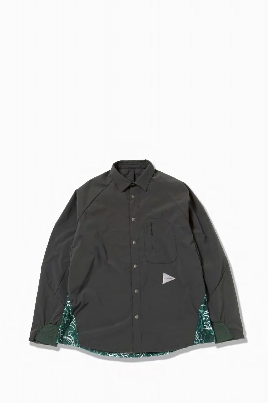 And Wander Printed Fleece Base Long Sleeved Shirt - Green