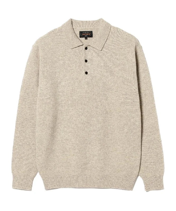 Beams Plus | Knit Polo 9G | Beige