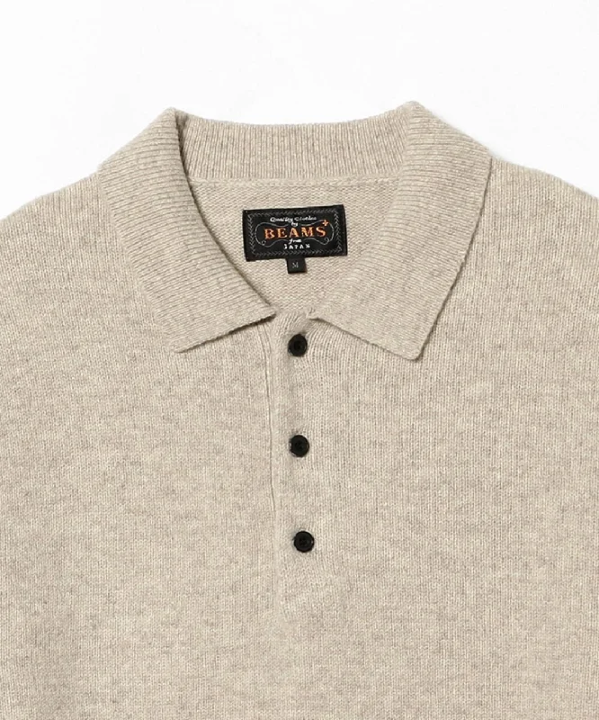 Beams Plus | Knit Polo 9G | Beige