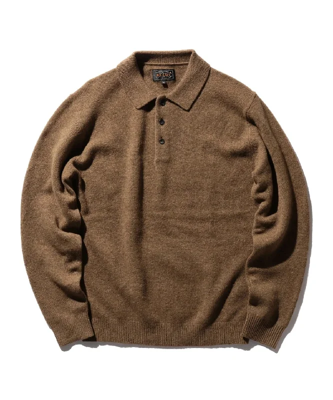 Beams Plus | Knit Polo 9G | Brown