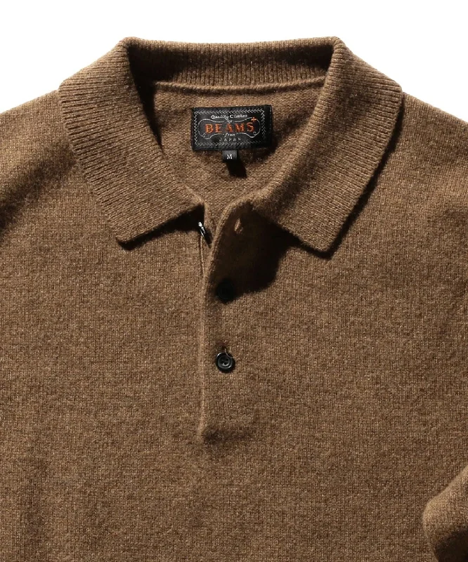 Beams Plus | Knit Polo 9G | Brown