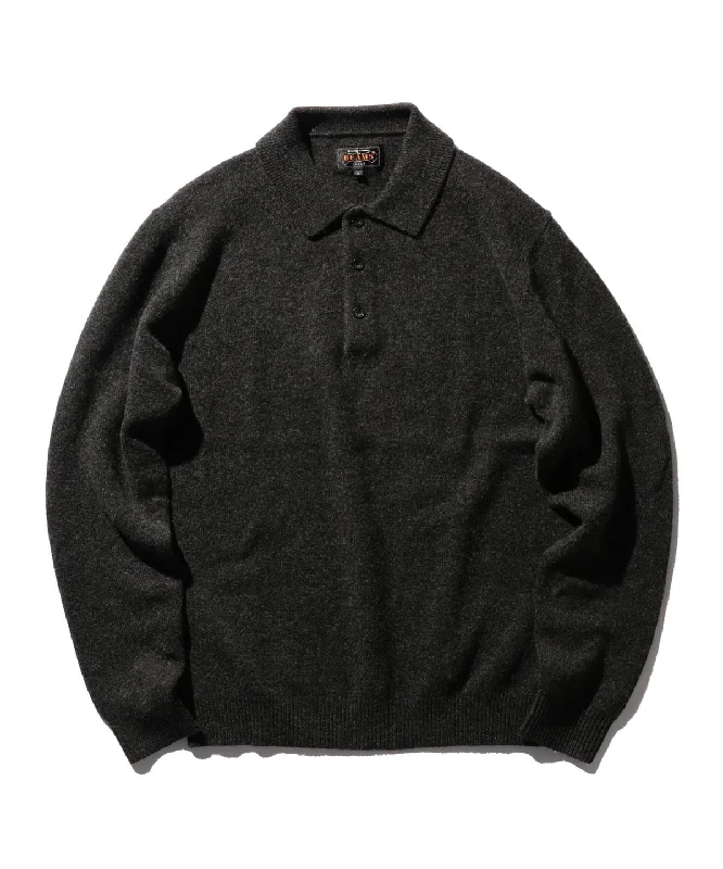 Beams Plus | Knit Polo 9G | Charcoal