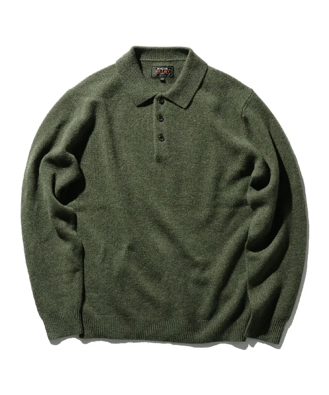 Beams Plus | Knit Polo 9G | Green