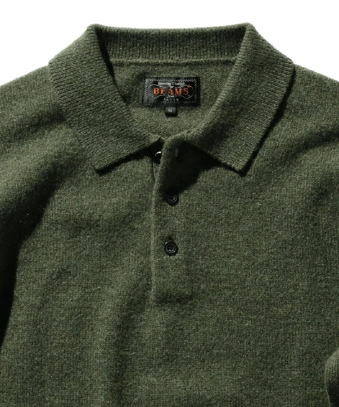 Beams Plus | Knit Polo 9G | Green